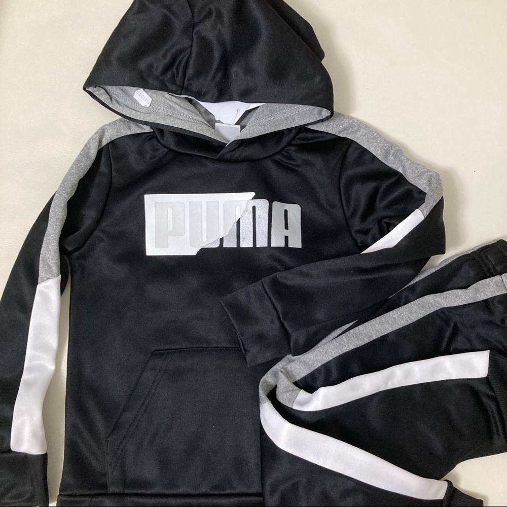 Puma grey black warm hoodie pants set 4010 - Picture 4 of 8